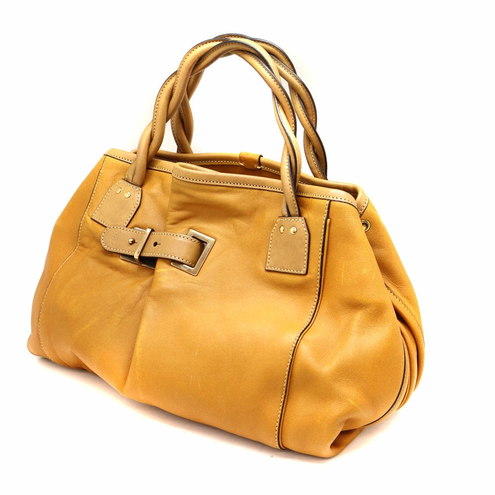 CHLOE handbag leather Camel Tan Brown